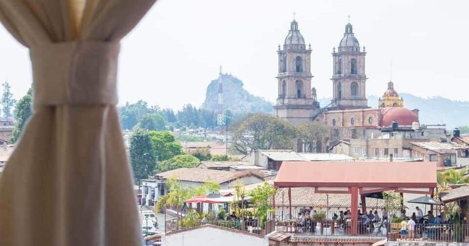 View of Valle de Bravo church from Hotel San Sebastian